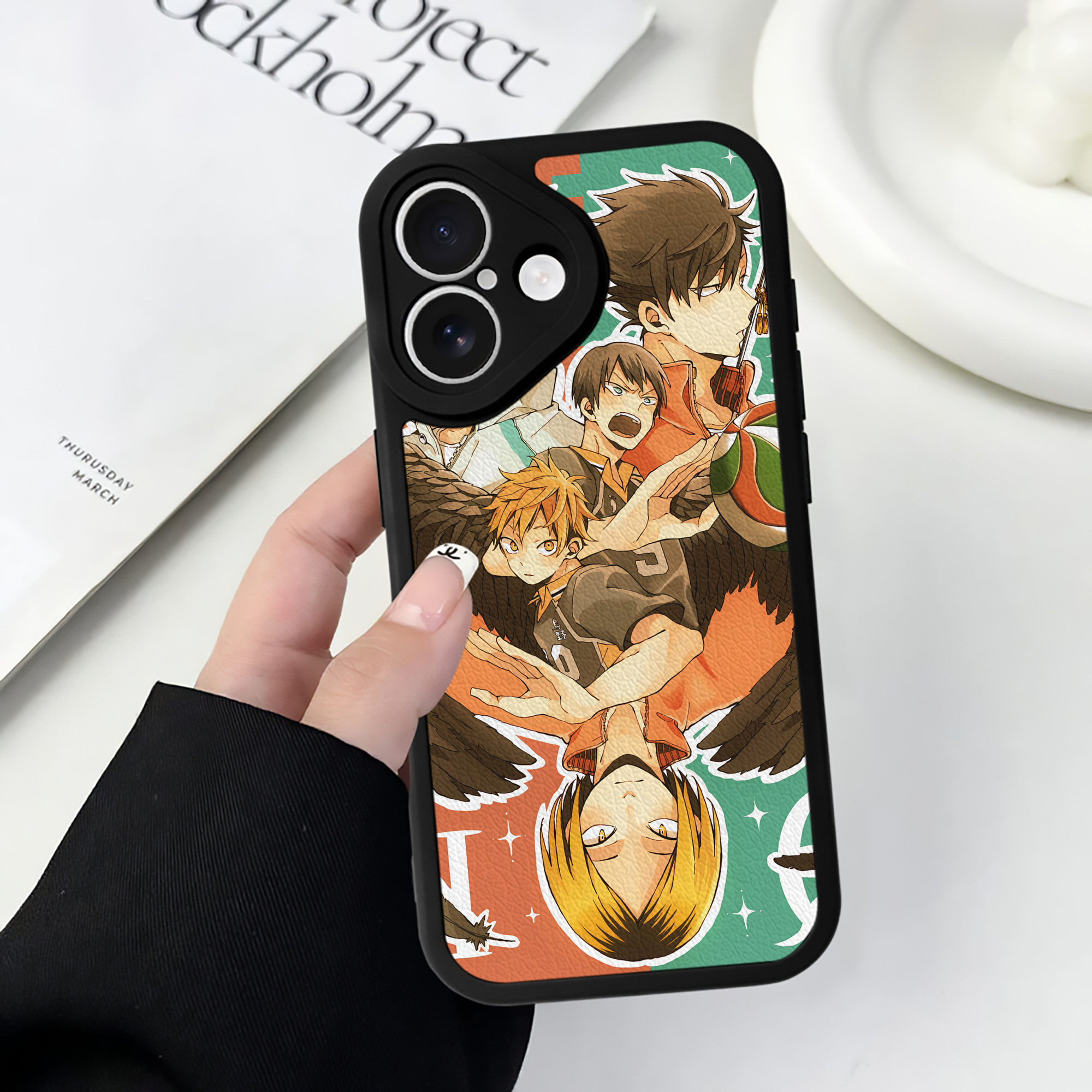 （画像用） ハイキュー!! Haikyu!! 【iPhone 16シリーズ対応】シリコンスマホケース（レザー調） 材質：シリコン